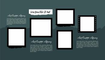 grid layout abstract photo frames template vector