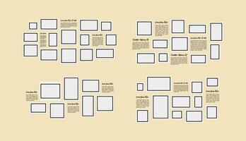 grid digital photo wall template set vector