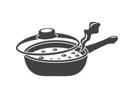Cooking pot icon in flat style. Saucepan illustration on isolated background. Pan sign business concept. vector