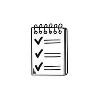 Hand drawn memo paper sheet icon in flat style. Checklist illustration on isolated background. To do list sign business concept. vector