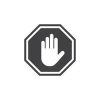 Stop icon in flat style. Warning symbol illustration on isolated background. Do not enter sign business concept. vector