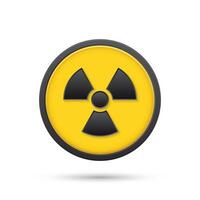 Radioactive material warning icon in flat style. Radiation danger illustration on isolated background. Caution sign business concept. vector
