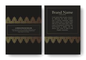 cover of elegant pattern motif in gold color vector