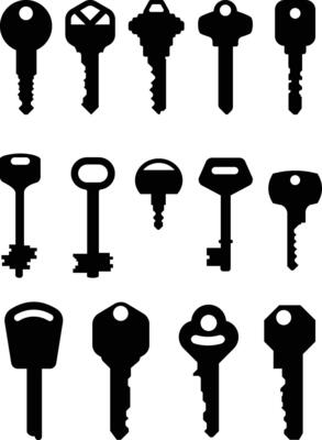 Silhouette of keys illustration