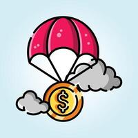 Money Falling from the Sky A Conceptual Illustration of Financial Success vector