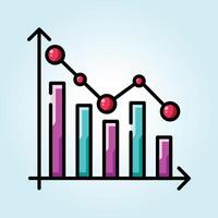 Trendy Business Data Chart Colorful Bar Graph Illustrating Dynamic Market Fluctuation and Growth vector