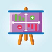 Colorful Data Presentation on Easel Business Strategy Visualization vector