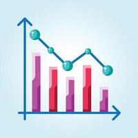 Trending Down A Colorful Business Chart Illustration vector