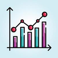 Upward Trend Colorful Growth Chart Visualization vector