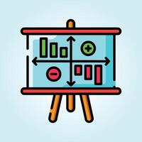 Presentation Board with Charts and Graphs for Business Strategy vector