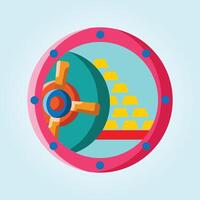 Vault of Gold A Colorful Illustration of Wealth and Security vector