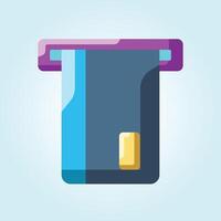ATM Card Insertion A Modern Flat Design Illustration vector