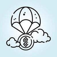 Money Falling From The Sky A Conceptual Illustration of Financial Windfall vector