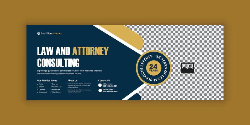 Flat Design Law Firm Facebook Cover Template
