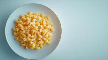 Plate of creamy macaroni and cheese photo