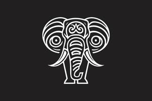 Elephant Face Silhouette Icon for Projects vector