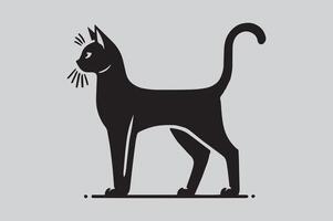 Black and White Cat Silhouette for Digital Use vector
