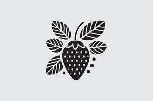Simple Strawberry Silhouette Icon for Digital Graphics vector