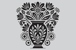 Minimal Flower Vase Silhouette for Creative Use vector