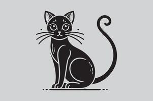 Cat Silhouette Outline for Creative Projects vector
