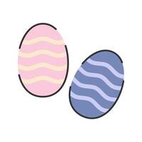 Striped Easter Eggs Icon Illustration with soft color palette in flat design style. Perfect for Spring season themed designs vector