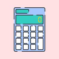 Calculator Icon Illustration with bright colour palette in flat design style for education and future technology theme design. vector