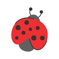 Ladybug Icon Illustration with soft color palette in flat design style. Perfect for Spring season themed designs vector