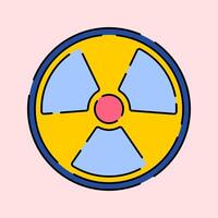 Hazard Symbol Icon Illustration with bright colour palette in flat design style for education and future technology theme design. vector
