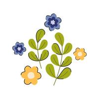 Flowers and Leaves Icon Illustration with soft color palette in flat design style. Perfect for Spring season themed designs vector