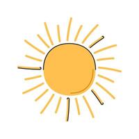 Sun Icon Illustration with soft color palette in flat design style. Perfect for Spring season themed designs vector