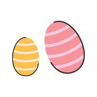 Striped Easter Eggs Icon Illustration with soft color palette in flat design style. Perfect for Spring season themed designs vector