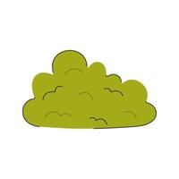 Green Bush Icon Illustration with soft color palette in flat design style. Perfect for Spring season themed designs vector
