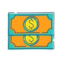 Stack of Cash Icon Illustration represent money in paper form, often symbolizing immediate wealth or resources. Perfect for financial themes, apps, or presentation. vector