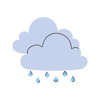 Cloud with Raindrops Icon Illustration with soft color palette in flat design style. Perfect for Spring season themed designs vector