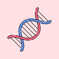 Helix DNA Symbol Icon Illustration with bright colour palette in flat design style for education and future technology theme design. vector