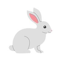 Rabbit Icon Illustration with soft color palette in flat design style. Perfect for Spring season themed designs vector