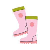 Rubber Boots Icon Illustration with soft color palette in flat design style. Perfect for Spring season themed designs vector