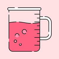 Beaker Icon Illustration with bright colour palette in flat design style for education and future technology theme design. vector