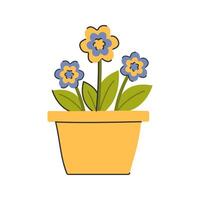 Potted Flowers Icon Illustration with soft color palette in flat design style. Perfect for Spring season themed designs vector