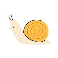 Snail Icon Illustration with soft color palette in flat design style. Perfect for Spring season themed designs vector