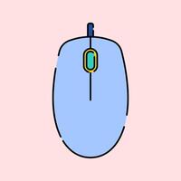 Mouse Icon Illustration with bright colour palette in flat design style for education and future technology theme design. vector