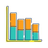 Bar Chart Icon Illustration represents financial performance or growth, often used to show trends in investments, savings, or economic activity. Perfect for financial themes, apps, or presentation. vector