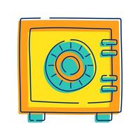 Safe Box Icon Illustration a secure storage container used for safeguarding money, valuables, or documents, representing security and savings. Perfect for financial themes, apps, or presentation. vector