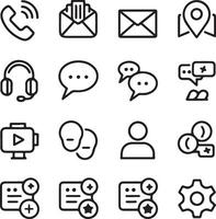 Set of call center icons. Outline icons for web design and mobile apps. vector