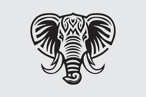 Clean Elephant Face Icon Silhouette for Digital Use vector
