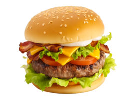 Savor a chicken burger with cheese and vibrant tomato in this classic yet modern burger creation png