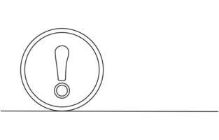 Continuous one line drawing of Exclamation mark illustration vector