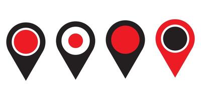 Location map pin icon set. vector