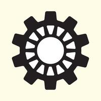 Gear icon silhouette. Settings icon, cogwheel icon. vector