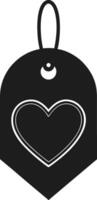 Heart Tag Silhouette Illustration with Hanging Loop vector